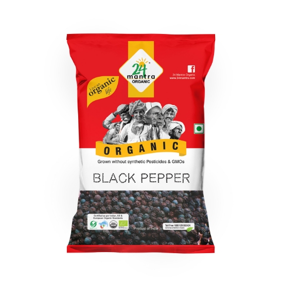 Picture of Black Pepper (Kali Mirch) Whole 500g 24 Mantra Organic