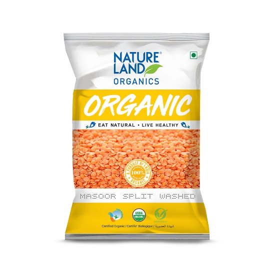 Picture of Masoor Split Dhuli (Split Washed)/ Masur Dal 500gm NatureLand Organic