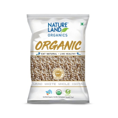 Picture of Urad White Whole (Gota) Dal 500gm NatureLand Organic