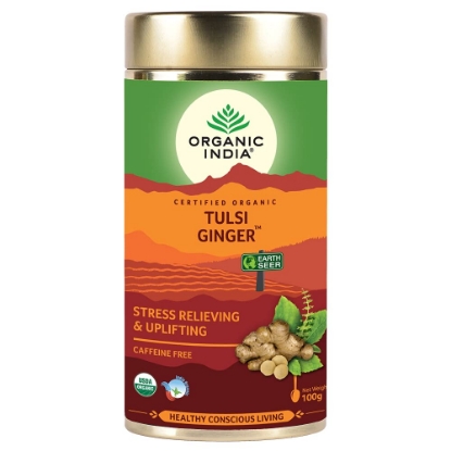 Picture of Tulsi Ginger 100 Gram Tin , 100g Organic India