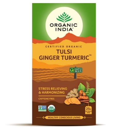 Picture of Tulsi Ginger Turmeric 25 Tea Bags Organic India