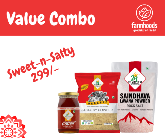 Picture of Sweet-n-Salty Combo Honey 250gm + Jaggery Powder 500gm + Rock Salt 1kg 24 Mantra 